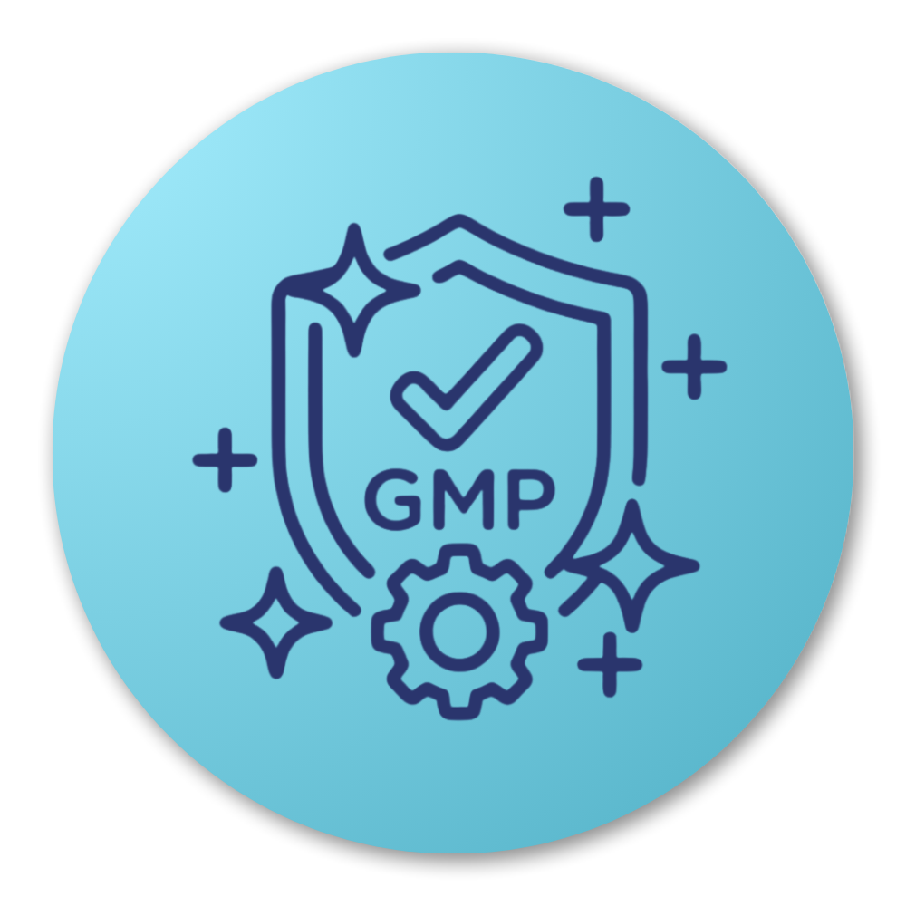 GMP certified manufacturing representing adherence to good manufacturing practices ensuring quality safety and consistency of the Immuneti supplement