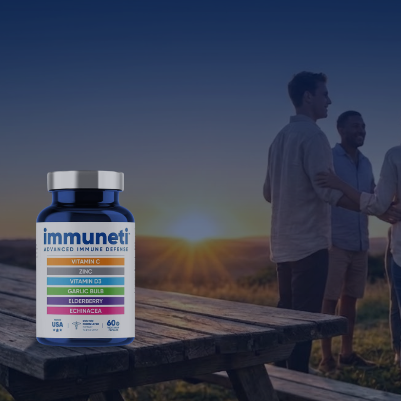 Group of people embracing to represent community, support, and shared wellness values by Immuneti Nutrition