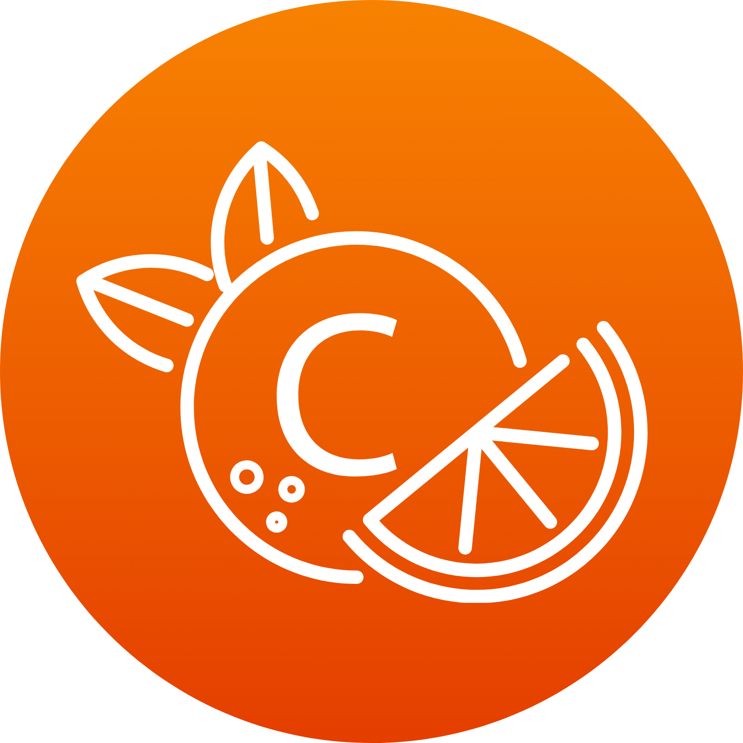 Vitamin C citrus icon for immune system support