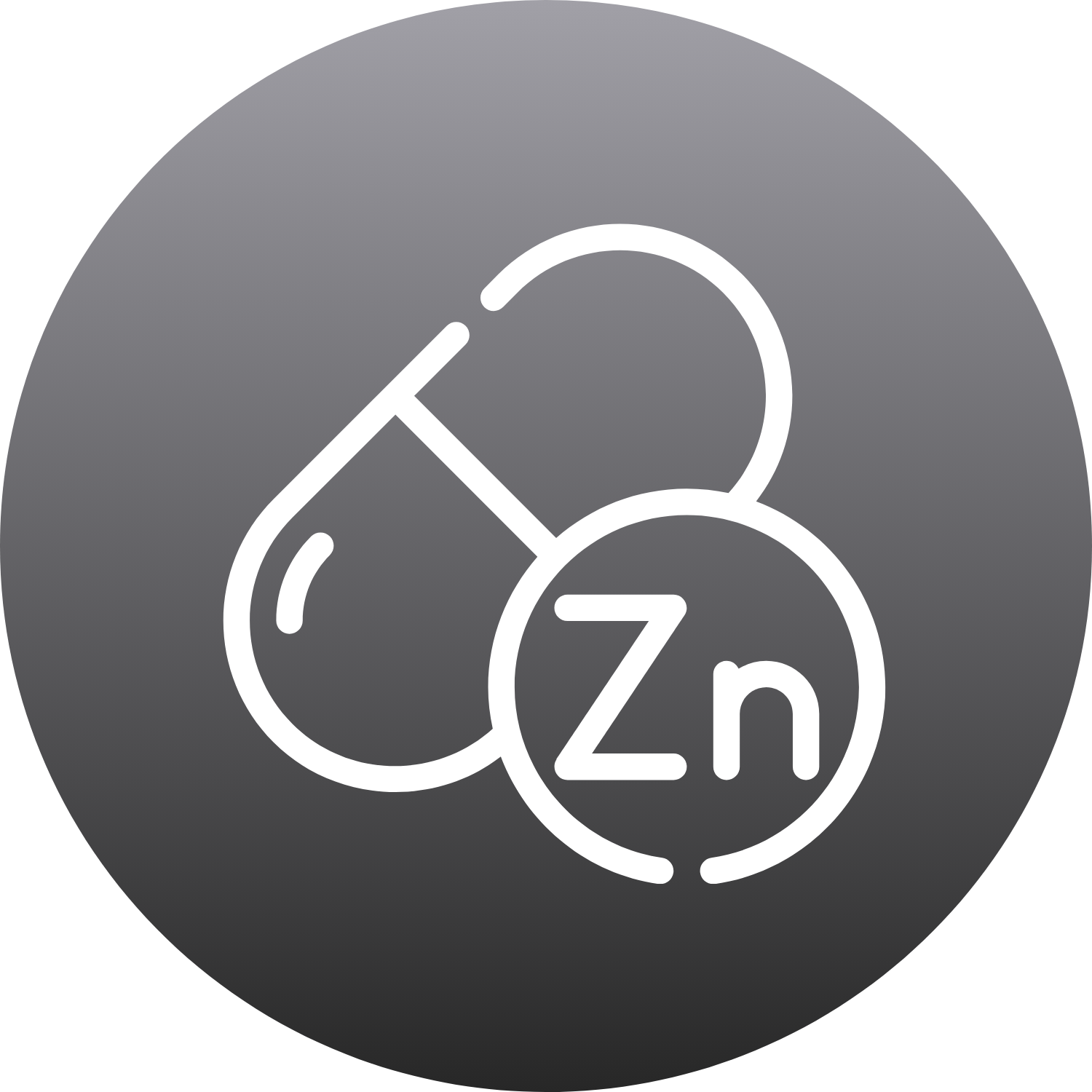 Zinc mineral supplement icon for immune defense